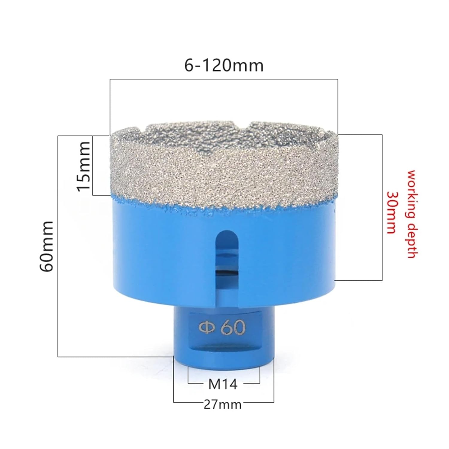 1Pcs Versery M14 Thread Dry Vacuum Brazed Diamond Drilling Core Bit Ceramic Tile Drill Bits Granite Marble Hole Saw(45mm)
