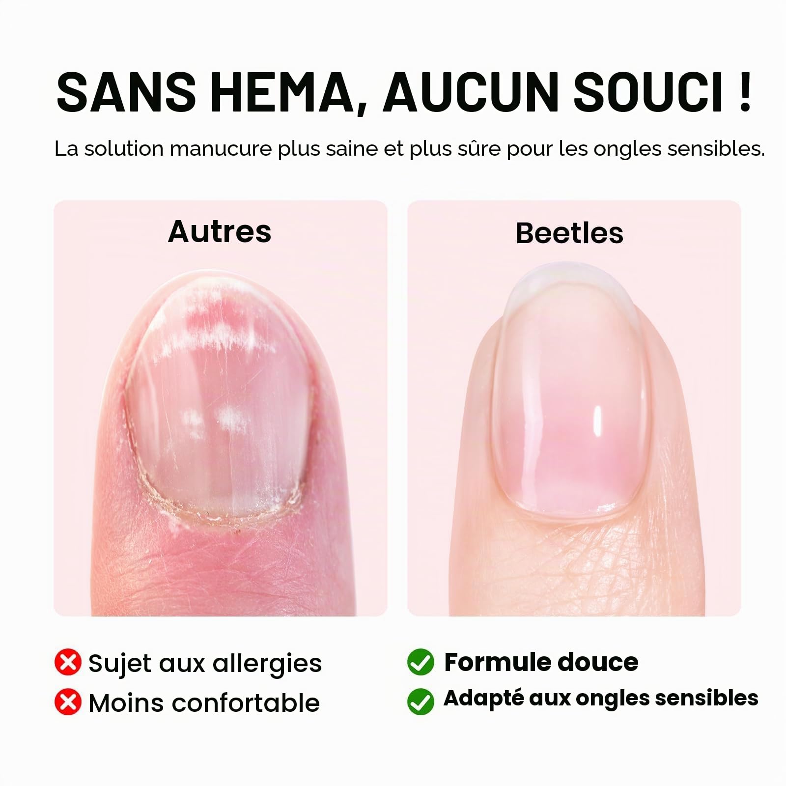 Beetles Builder Gel à ongles avec vernis à ongles sans essuyage et couche de base pour ongles Finition brillante et formule améliorée de sécurité durable pour les femmes