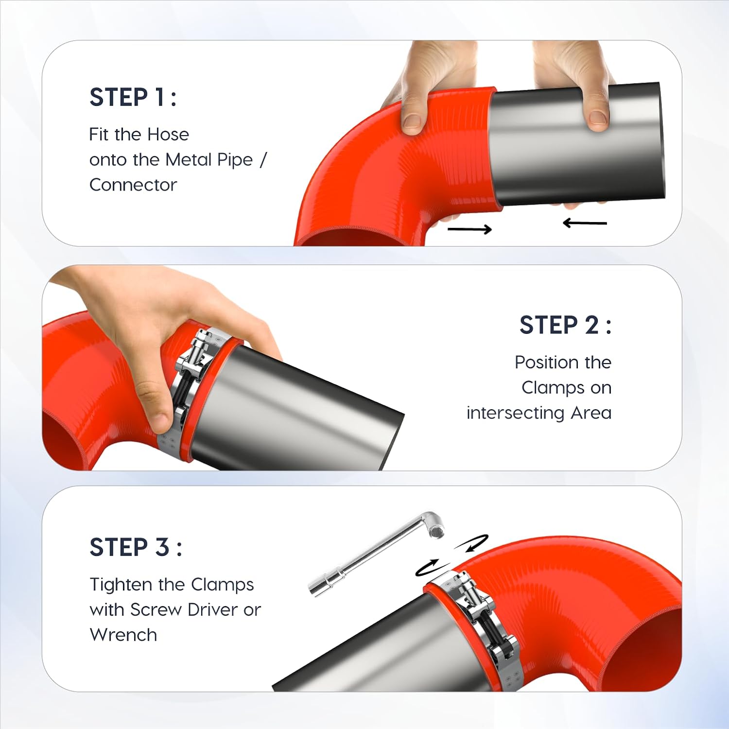 Endure 90 & 45 Degree Elbow Coupler Silicone Hose 4-Ply, 4" (102mm) Couplers for High Performance Vehicles, Intake Piping, Length(102mm), Thickness (5mm) - Red