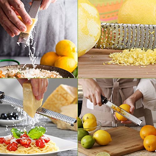 Lime - Lemon Zester/Grater Professional Citrus Juicer Hand Held Fruit Press, Best Kitchen Gadget DC-LS-SS By Delightful Chef