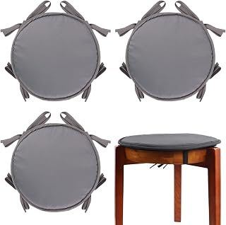 Cojines redondos para sillas de bistró, 4 unidades, cojines circulares impermeables, almohadillas ajustables gruesas redondas para taburete para balcón, patio, café, cocina, interior y