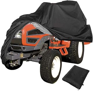 KISEER Outdoors Lawn Mower Cover Waterproof Heavy Duty 210D Polyester Oxford UV Protection Lawn Tractor Cover Fits Decks Up to 54" with Drawstring and Storage Bag