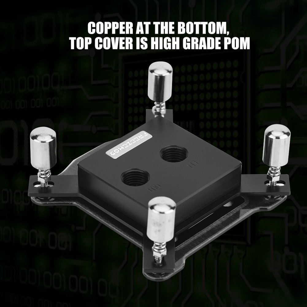 CPU Water Block for 1150 1151 1155 1156, High Grade POM Computer CPU Water Cooling Block with 3mm Copper Base Heat- Water Block for -POOC