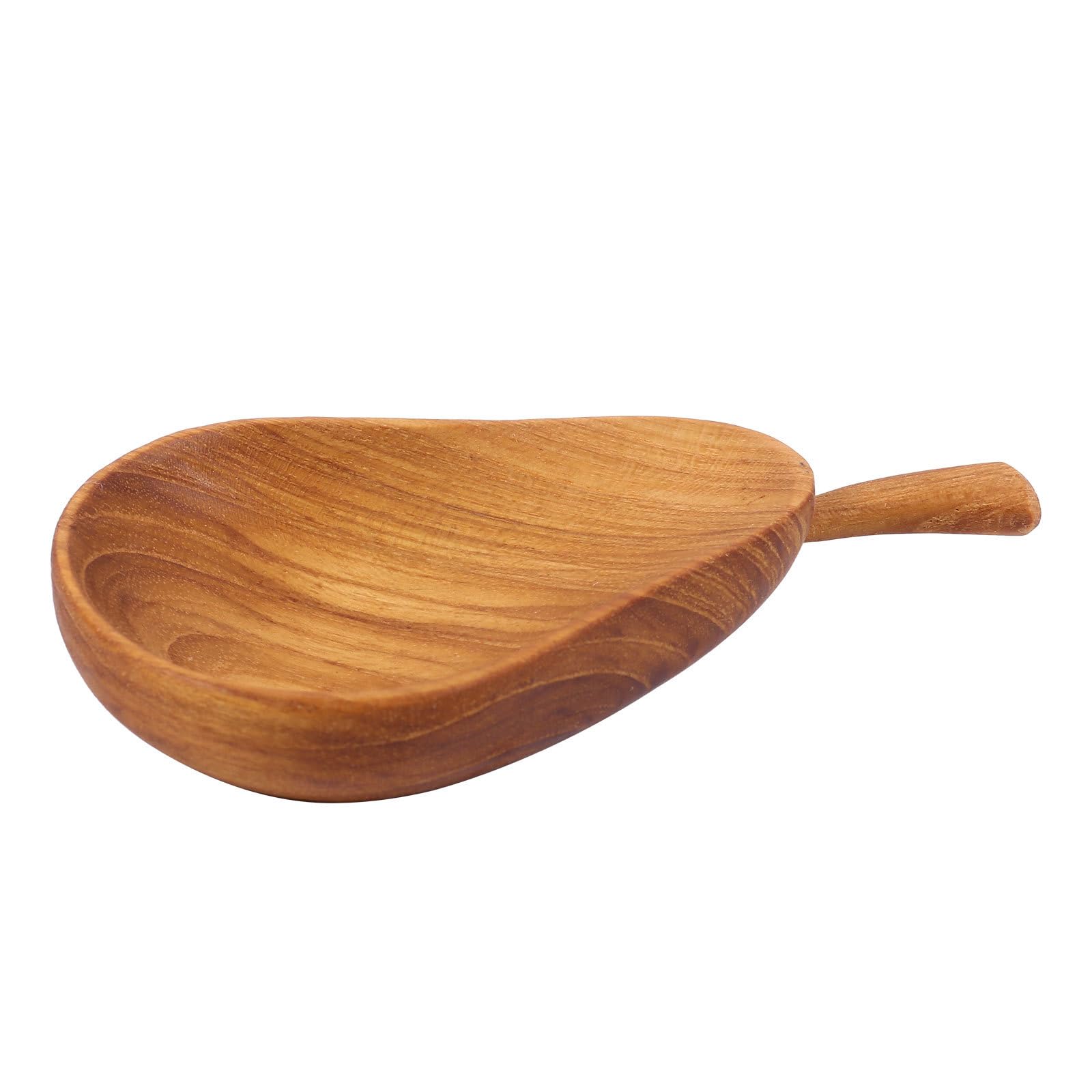 Coupelle en bois de teck premium forme poire pour amuse-gueules