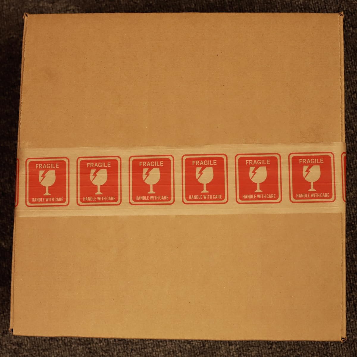 InStockLabels.com Fragile Handle with Care - Premium Water Activated Tape - Kraft Gummed Tape for Secure Packaging, Suitable for Home or Office Use, Strong Gum Tape for Reliable Sealing, 3" x 450'