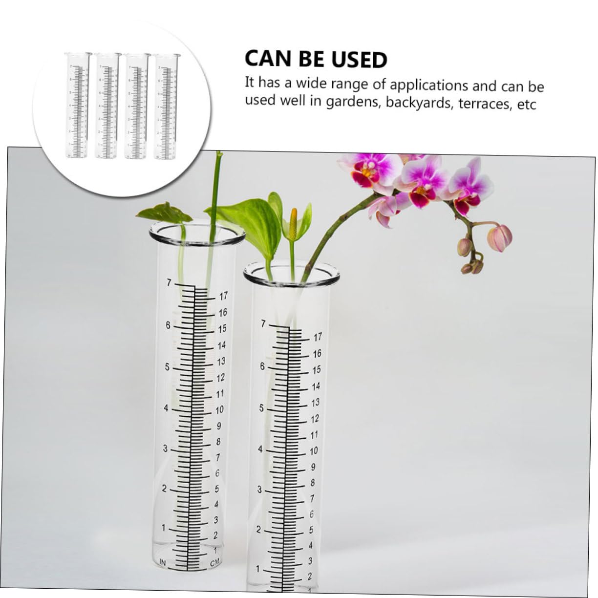 ibasenice 4Pcs Rain Gauge with Scale Clear Measuring Tool for Garden and Lawn Portable Transparent Rain for Accurate Rainfall Measurement
