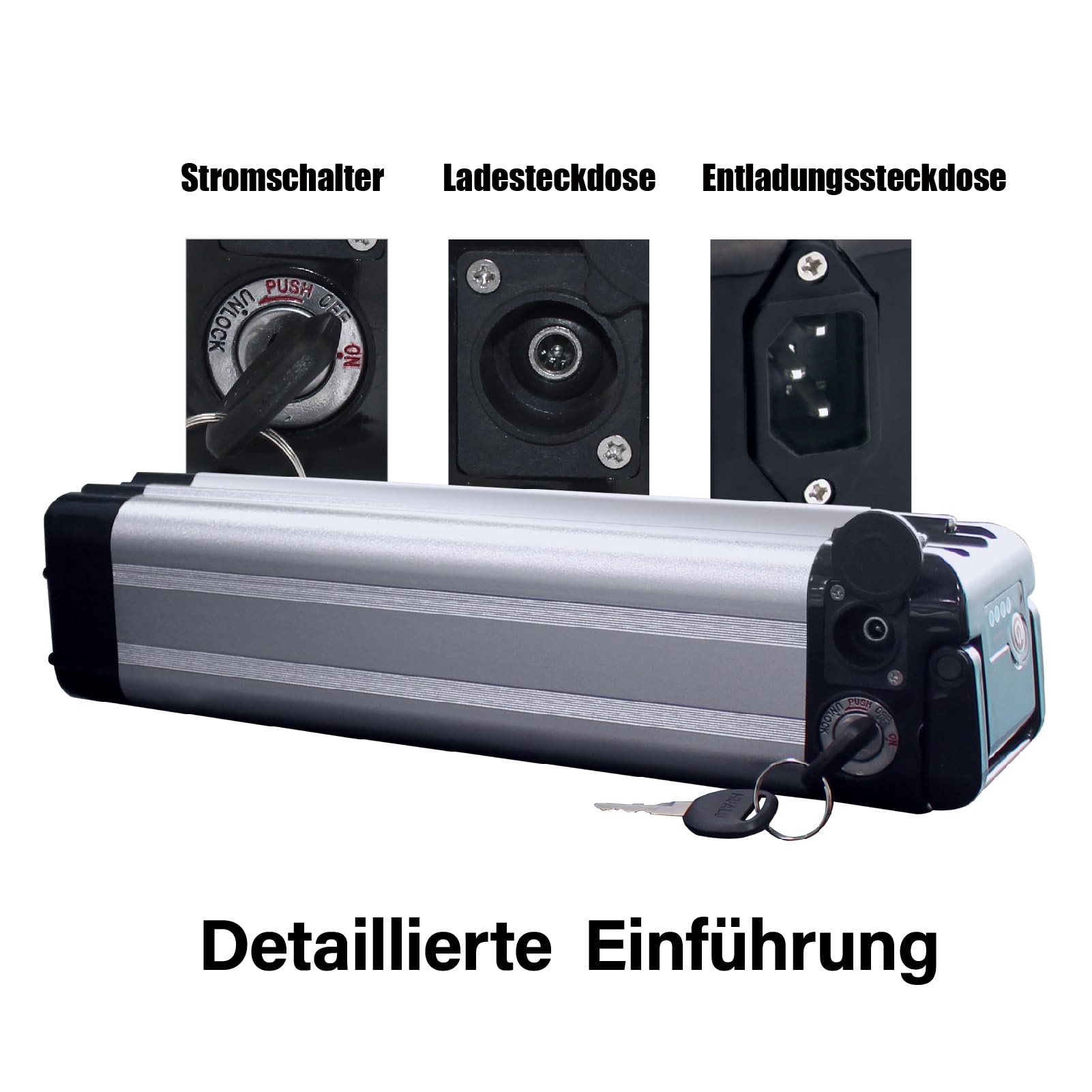 Batteria per bicicletta elettrica XH259-10J 24 V 12 Ah per Phylion Zhenlong/ZL07010-F Trio MiFa Rex per Samsung ecc. Con caricatore
