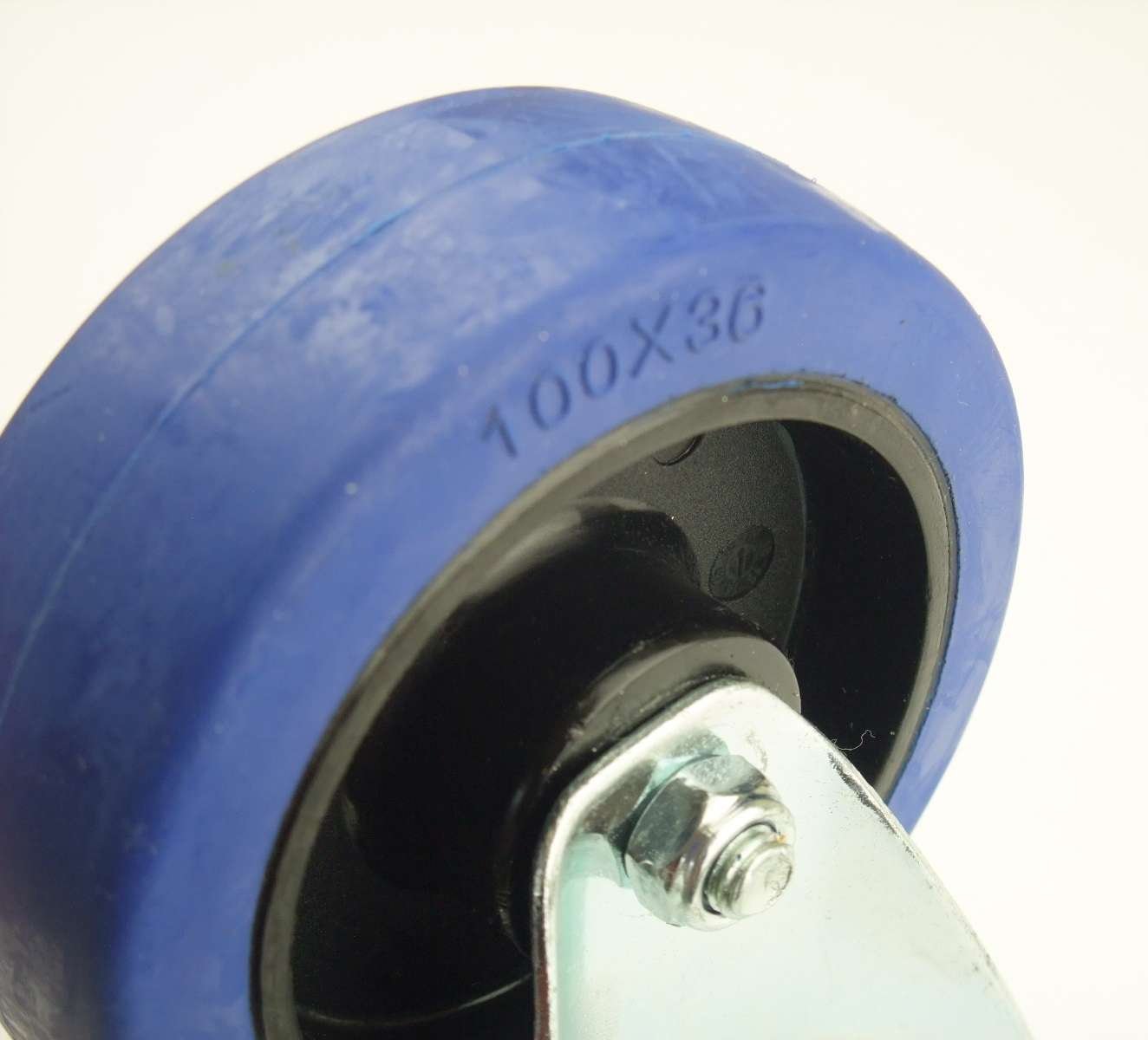 36 Stück 100mm Blue Wheels Bockrollen Transportrollen Elastik blau 180kg / Rad - INDUSTRIEQALITÄT (36 x Bock