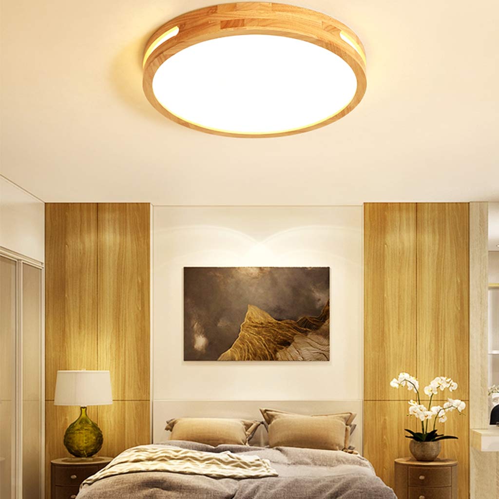 LEJA Lampada Soffitto Rotonda In Legno Pino Naturale, 57 Cm, 4x E27 Per Soggiorno E Camera