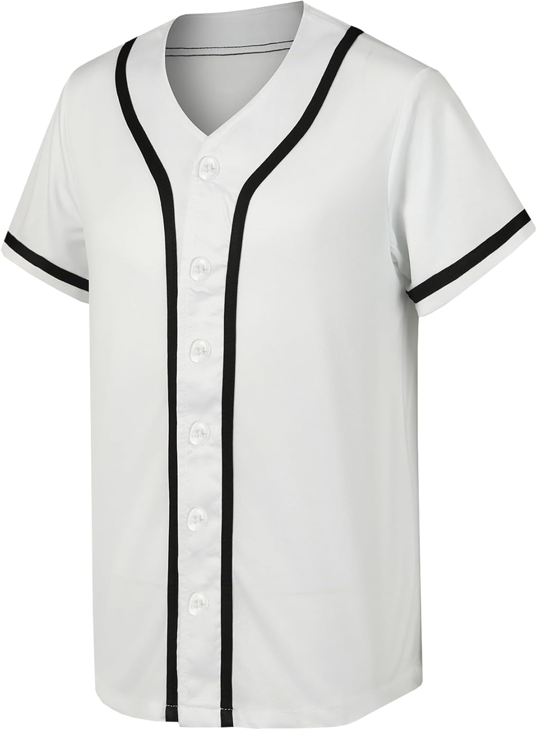 5 Pack Men's Blank Baseball Jersey Button Down Short Sleeve Hip Hop V-Neck Sport Uniform Shirts S-3XL