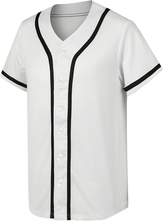Pack de 5 camisetas básicas de béisbol para hombre, camisa con botones y cuello en V miniatura 2