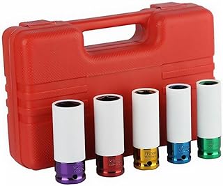 FAVOMOTO 5 Peças Manga De Pneu De Britadeira Soquete Sextavado Acessórios De Carro Protetor De Porca De Roda Manga De Porca De Roda Profunda Acessórios De Carros Porca De Impacto Manga De