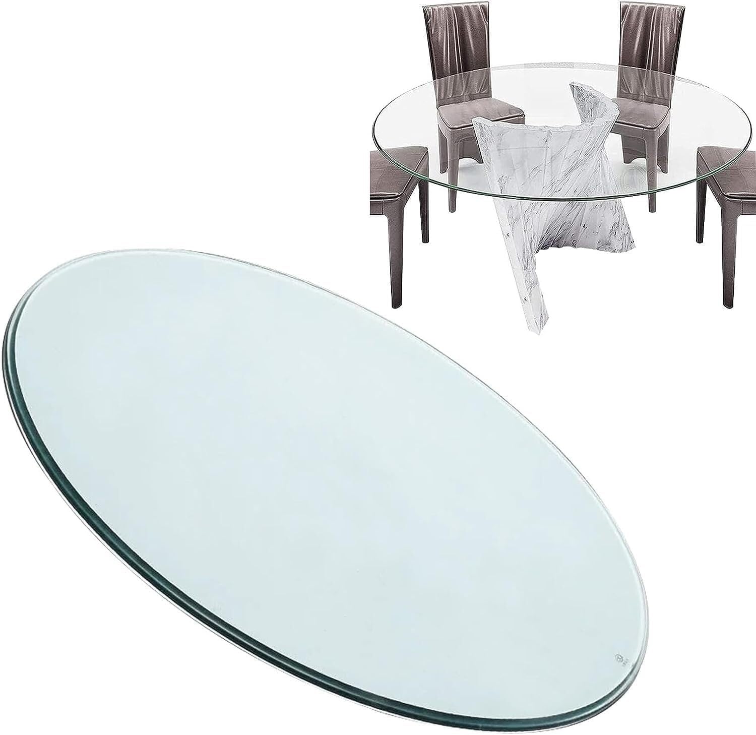 Round Glass Dining Table Top, Circle Tempered Glass Kitchen Table Top Set,  Patio Table Replacement Glass Tops, for Small Round Dining Table Glass Top