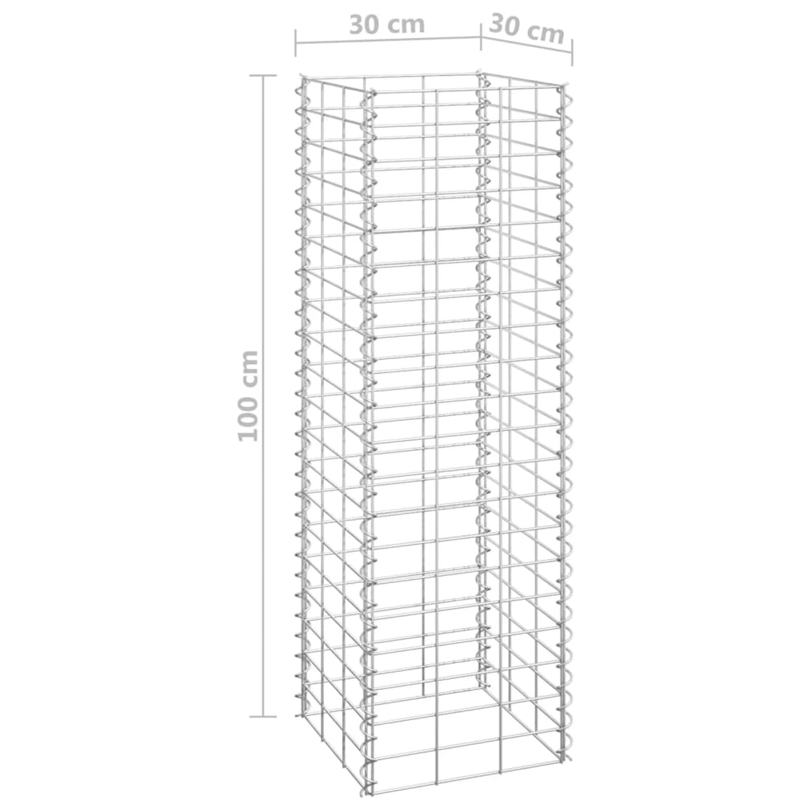 ShGaxin Gabionen-Hochbeete 3 STK. 30x30x100 cm Eisen, Pflanzkübel, Kräuterbeet, Hochbeete-kit, Pflanztrog, Vertikalbeet, Pflanzgefäße - 151249