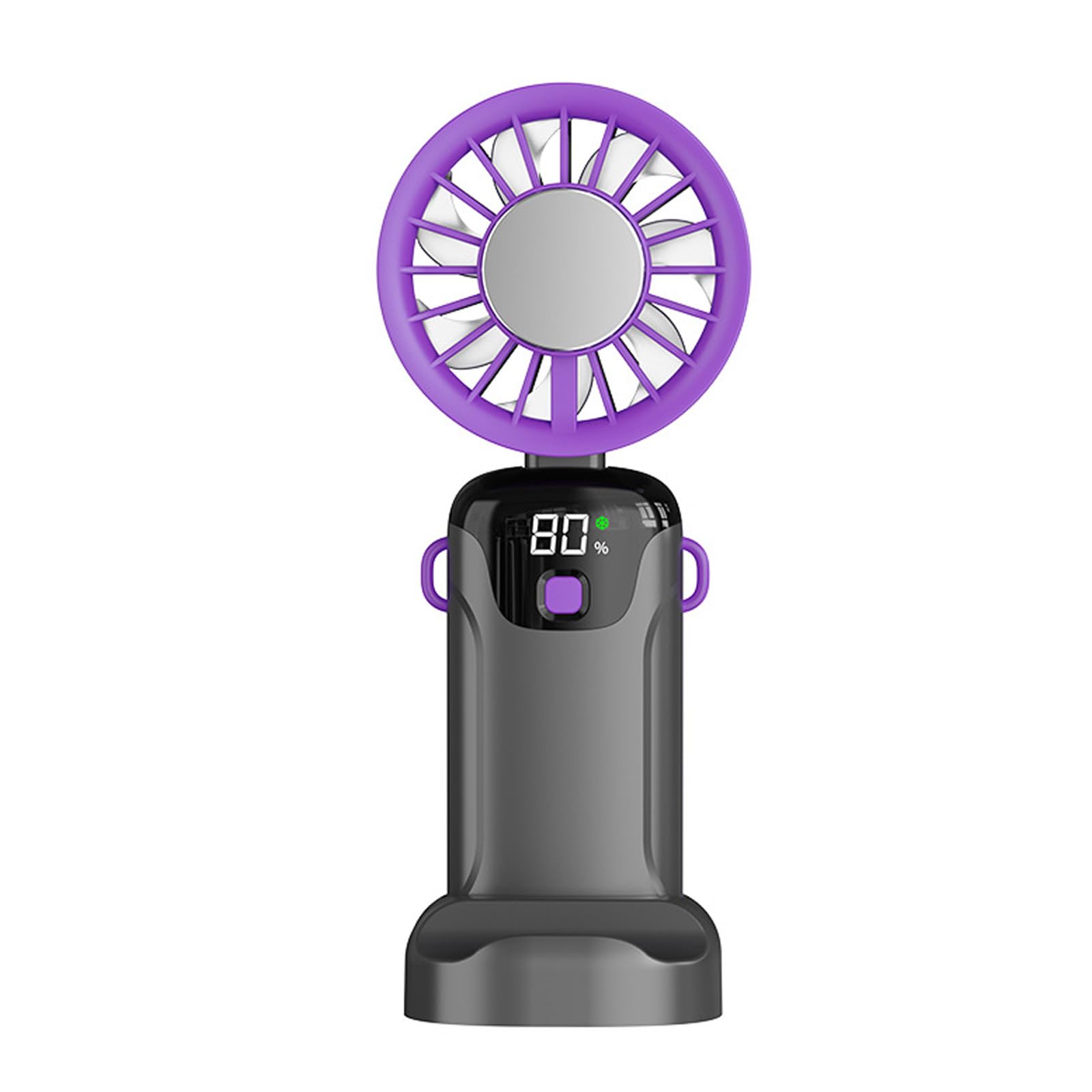 Uqezagpa Grey Multi Purpose Mobile Fan Triple Mode Handheld Computer Desktop Device Strong Wind For Indoor Outdoor Battery Operated Fan
