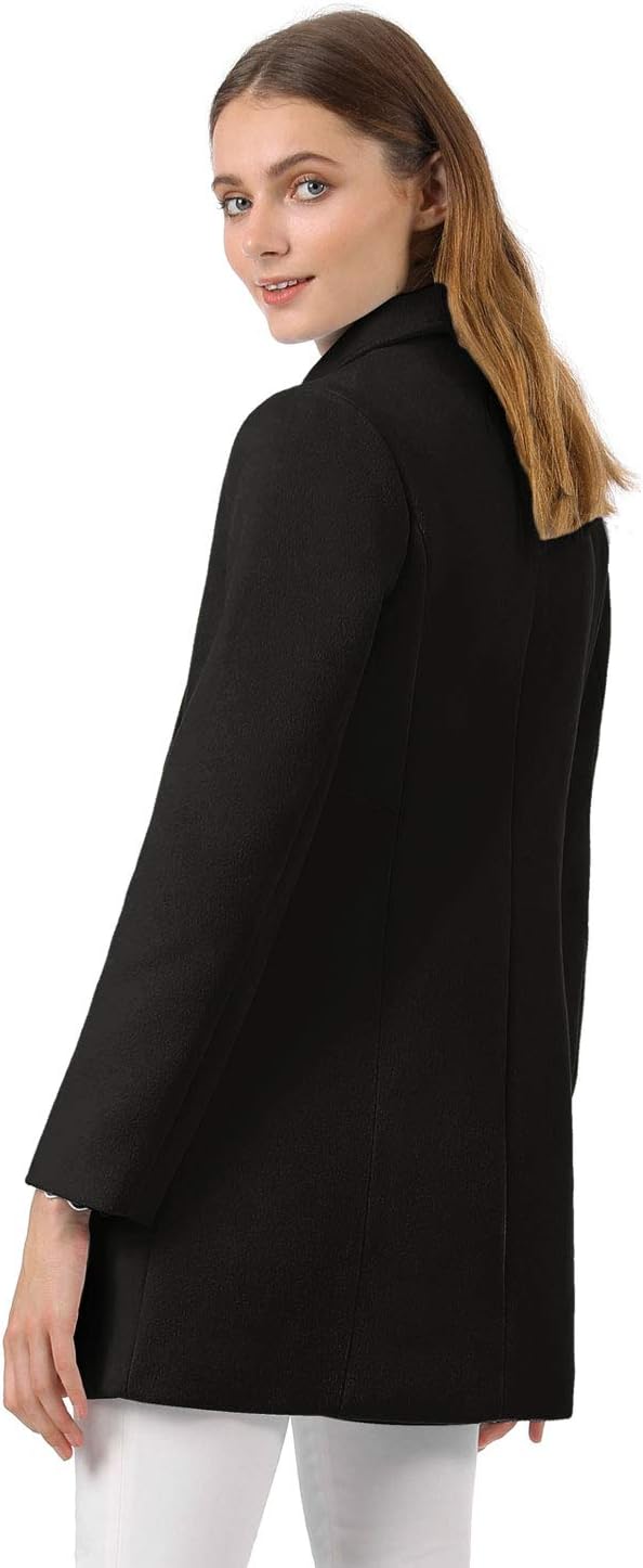 Allegra K Women's Peter Pan Collar Double Breasted Winter Long Trench Pea Coat - Image 5