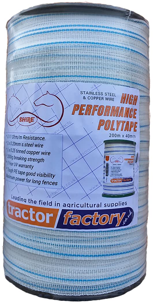 Buy Shire High Performance Electric Fence Tape, White 200m x 40mm