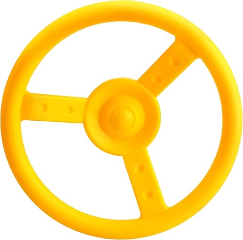 Juego de accesorios de volante de plástico para patio trasero, casa de árbol, parque infantil, gimnasio de selva (1, amarillo)