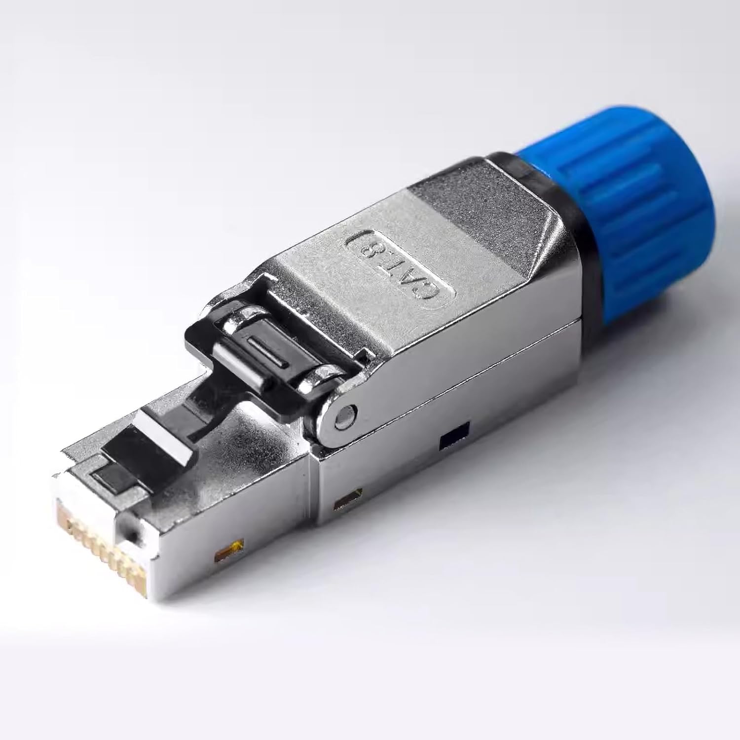Cat8 Toolless RJ45 Connector,Zinc Alloy Shielded Ethernet Termination Plugs for 2000MHz 2GHz 40G Double Shielded Solid LAN Cable Cat7 Cat8 22AWG-24AWG,Tool Less (Connector 6-Pack)