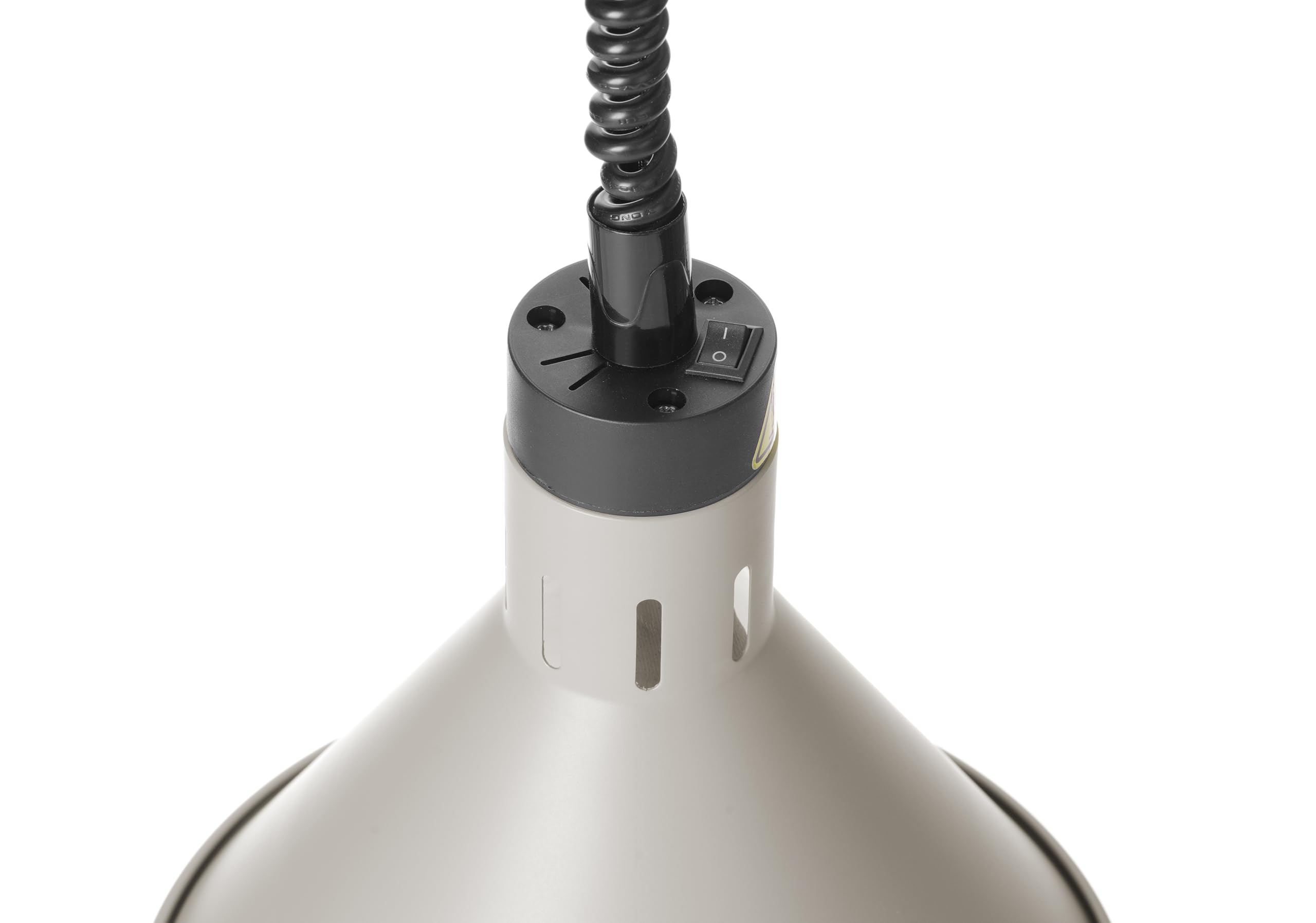 HENDI Lampa do podgrzewania potraw wisząca, stożkowa, regulowany przewód, w tym lampa grzewcza na podczerwień, lampa grzewcza, gwint E27, 230V/250W, ø275x(H)250mm, aluminium, biały