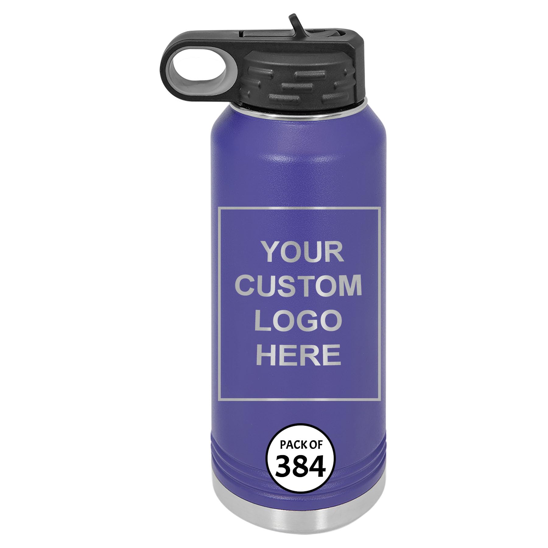 LaserGram 40oz Double Wall Flip Top Water Bottle With Straw Laser Engraved with your Own Custom Logo 384
