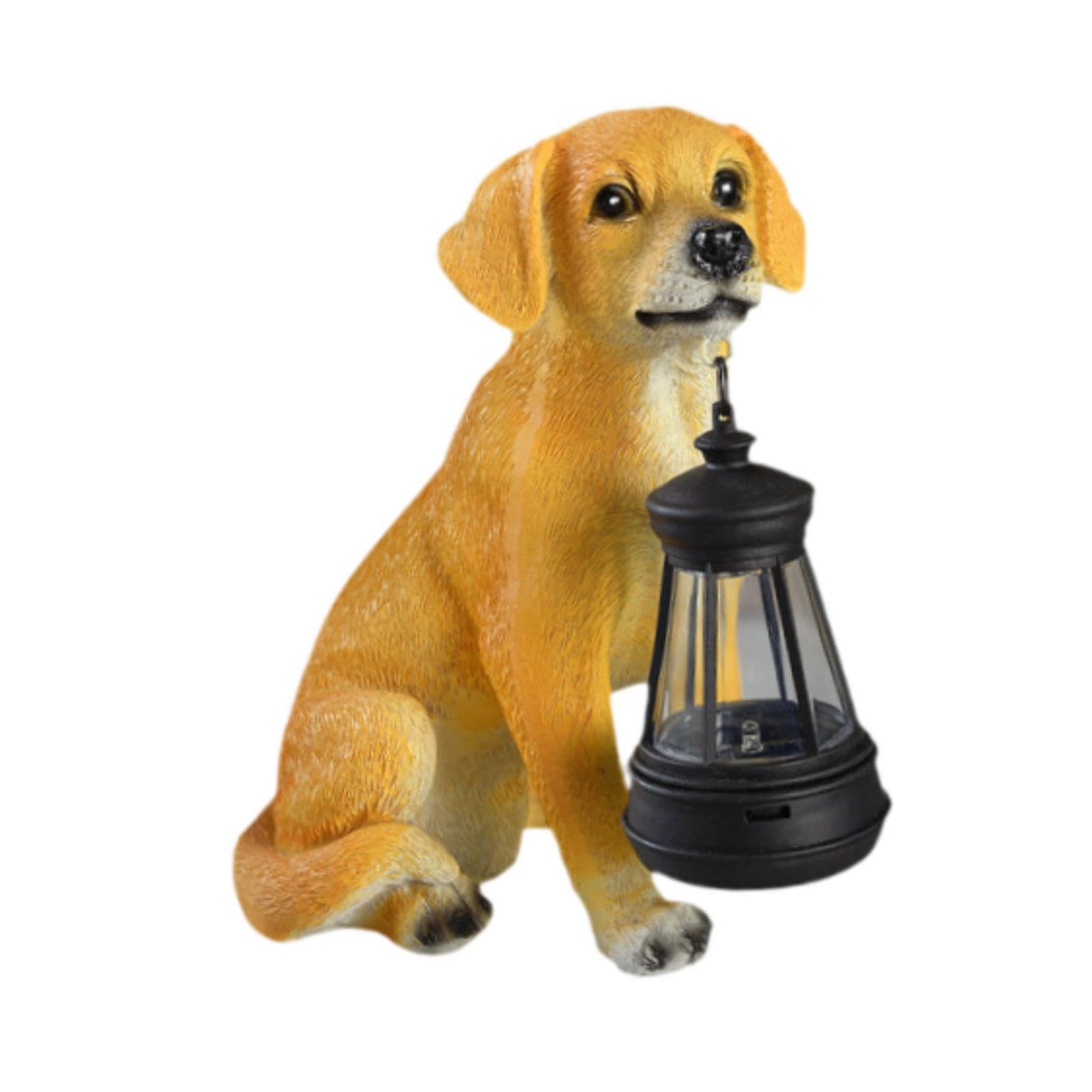 Statua da Giardino per Esterni per Cani Luce Solare con luci solari Ornamento Moderno Artigianato Regalo Figurina di Animali per Cortile Esterno Prato