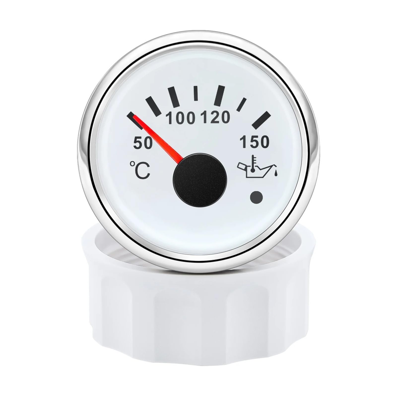 Medidor de temperatura de aceite Universal for coche de 52mm con alarma, indicador de temperatura de aceite de 50~150 ℃, luz trasera roja for yate de barco 12V24V Lectura clara(WS Gauge)
