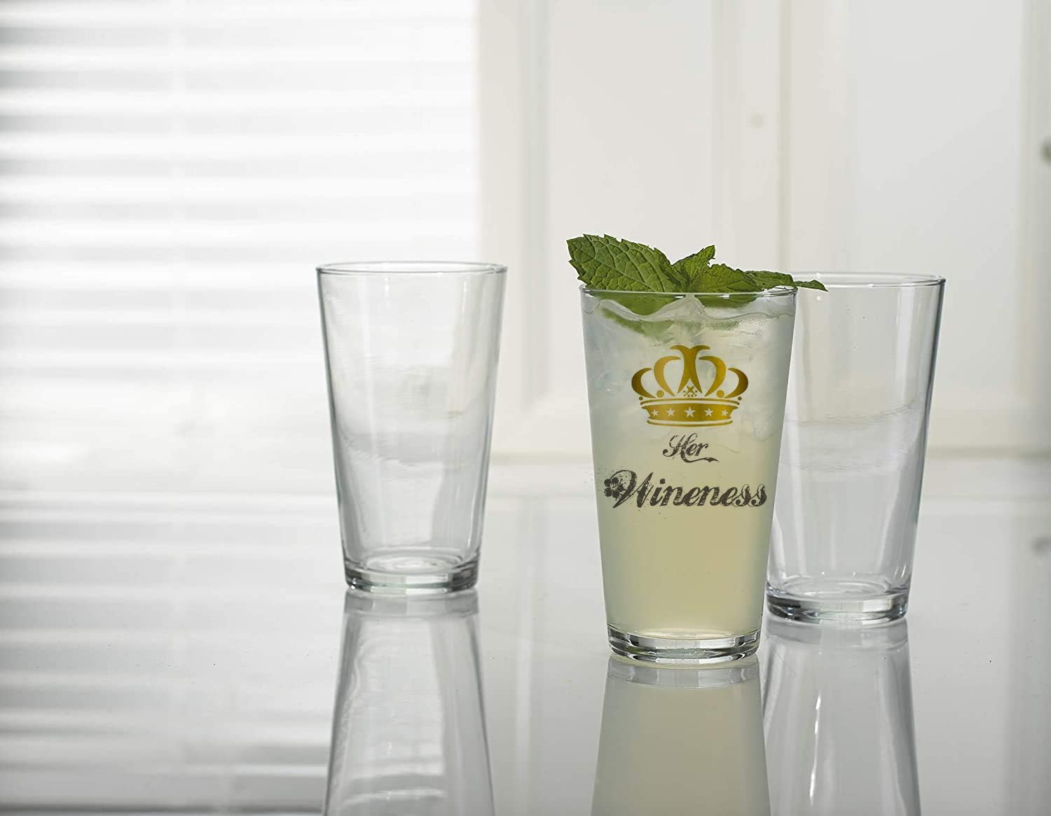 Lowest Price Her Wineness Funny Queen Wine Glass Best Christmas Gifts for Mom Unique Xmas Gift for Women, Her Cool Birthday Present Idea For Women, Girlfriend, Wife, Mom Fun Novelty Glass Cup for a Wife 16oz