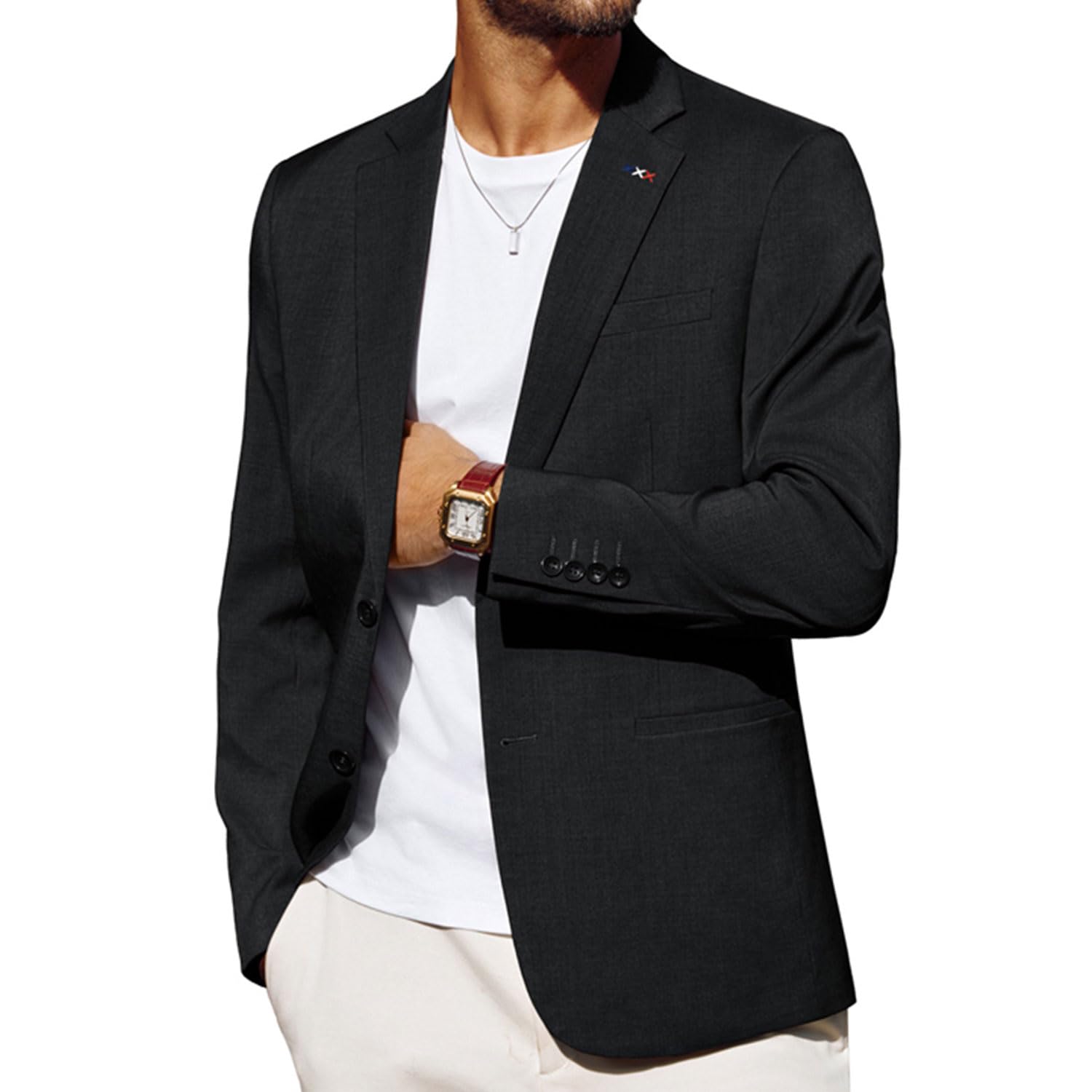 PJ PAUL JONES Sakko Blazer sportif pour homme Coupe droite moderne Loisirs 2 boutons Veste de costume pour homme