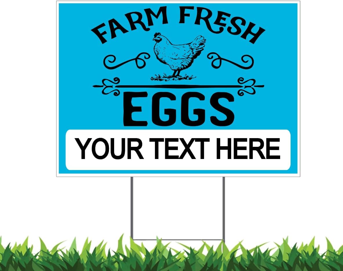 Amazon.com: Farm Fresh Eggs for Sale (FFE-04) with Your Text 18x24 Yard ...