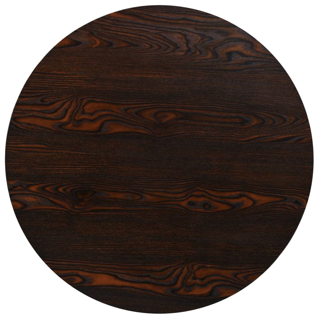 Tavolo da bistrot rotondo in MDF e acciaio, 80 x 75 cm, frassino scuro | Superficie massaggiata, lavabile con un panno umido, facile da montare, ideale per bar o bar