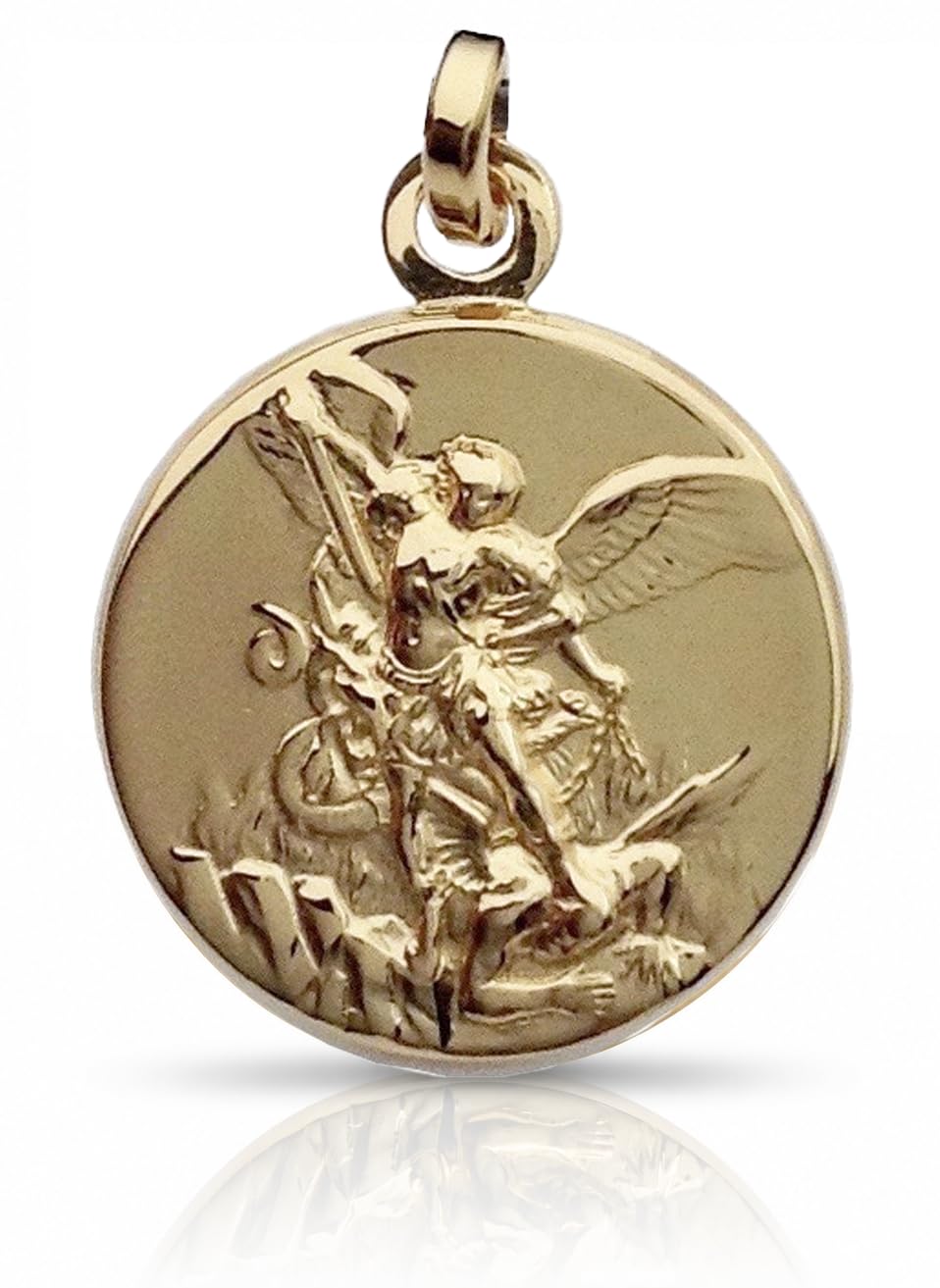 I G J MEDAGLIA DI SAN MICHELE ARCANGELO IN ARGENTO 925 - PLACCATA ORO (GARANTITO)- 100% MADE IN ITALY