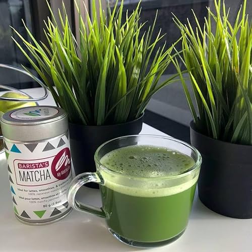 Miniatura 7 de Barista's Matcha Green Tea Powder matcha japonesa pura, grado premium, sabor audaz, probado para plomo y metales pesados, 80 porciones por lata,
