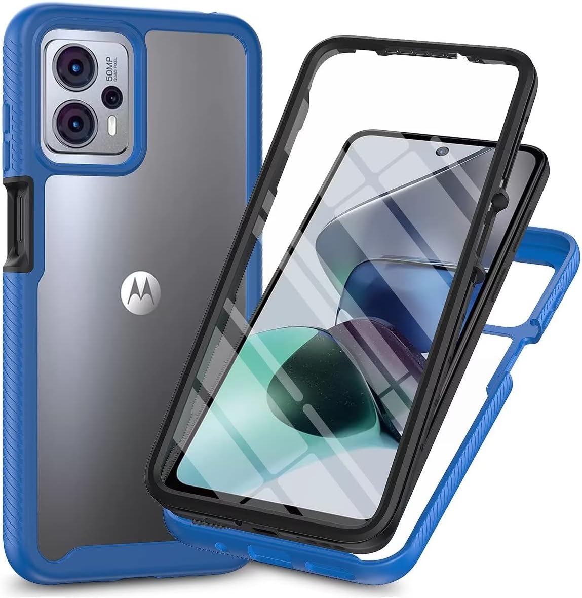 Dfjhure Motorola G13 Case Moto G23 Phone Case Builtin Screen Protector