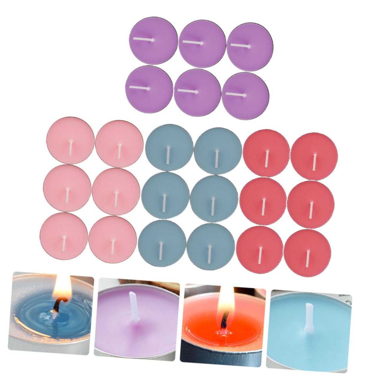 40 Velas Aromáticas de Cera sin Humo para Aromaterapia en Casa, Redondas de Aluminio, Relajación y Eliminación de Olores, Ideales para Propuestas Románticas