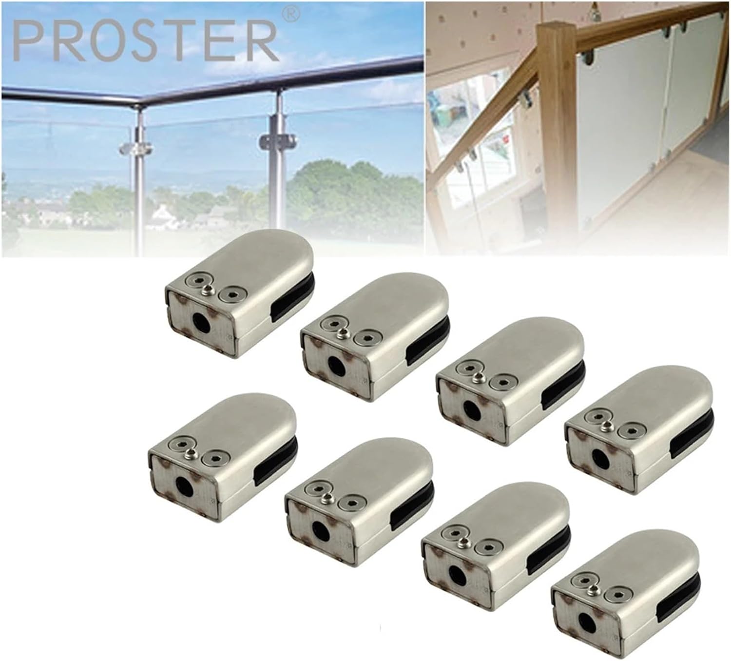 Versatile 2-Piece Set of S/M/L 304 Stainless Steel Glass Clamp Brackets, Suitable for Railings, Guardrails, and Stairs, 6-12 Mm Corner Bracket Kits(003)