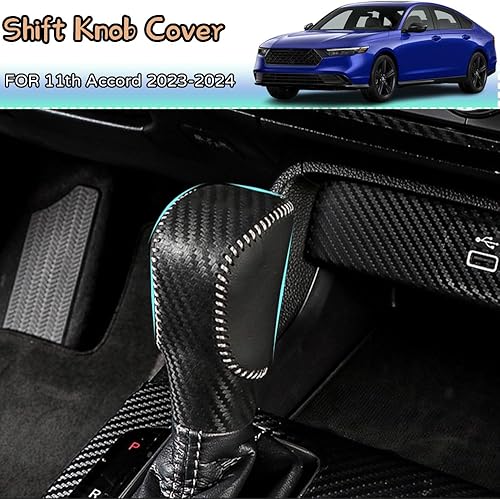 Miniatura 2 de Kakash Accesorios interiores personalizados para Honda 11th Accord 2023 2024 2025, cubierta de cuero para perilla de palanca de cambios automática,
