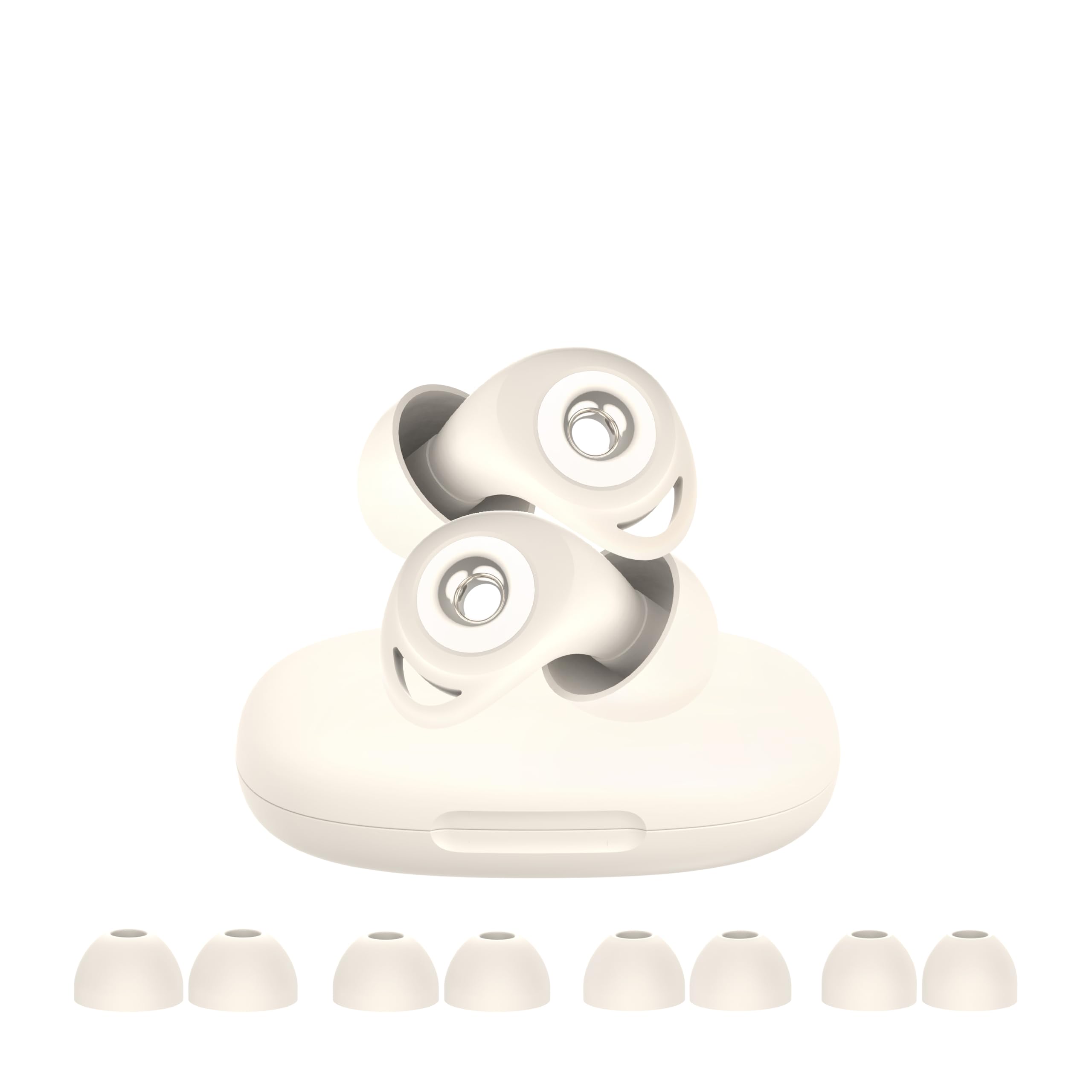 Tappi per le orecchie in silicone antirumore per dormire 32dB | lavabile, riutilizzabile, 4 taglie XS/S/M/L, custodia inclusa, per dormire, russamento, viaggio, concerto, Bianco sego