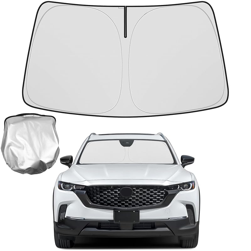 Protetor solar para para-brisa Hugeek compatível com Mazda CX-50 2023 a 2026 dobrável com bolsa