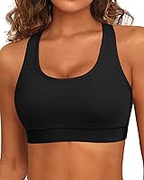 Holipick Women's Racerback Sports Bra Bikini Top - Modest Scoop Neck Padded Swim Top for Active Swimming