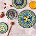 Melange 12-Piece 100% Melamine Dinnerware Set (Gardens of Italy Collection ) | Shatter-Proof and Chip-Resistant Melamine Plates and Bowls | Dinner Plate, Salad Plate & Soup Bowl (4 Each)