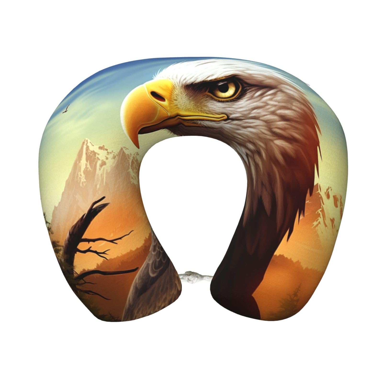 peiyeety Eagle Travel Pillow Memory Foam - Comfortable U Shape Neck Pillows for Sleeping, Neck and Head Support Portable Airplane Pillow Adjustable Flight Pillow, Washable Cover