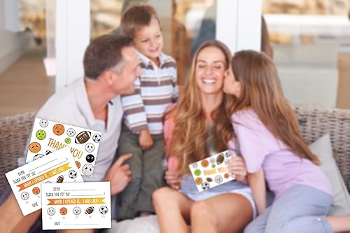 Miniatura 4 de QOFO Tarjetas de agradecimiento en blanco para baloncesto y fútbol, notas de agradecimiento en blanco para niños, fiestas de cumpleaños, eventos o