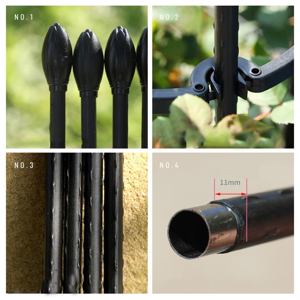 Garten Rankhilfe Aus Metall Für Topfpflanzen, Kletterrosen, Clematis, Freistehend Tomatenkäfig Pflanzenstütze Obelisk Klettergerüst Spalier, 1 Packung(Black,20x90cm)