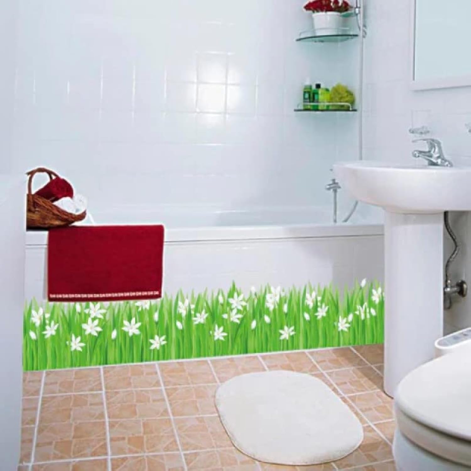 JAAMSO ROYALS PVC Vinyl Green Grass Wall Stickers for Living Room Flowers, Floral Wall Stickers, Flower Sticker, Nature Wall Stickers, Garden Stickers for Walls of Home (70 CM X 50 CM) (B09TSWVBQT) Amazon Price History, Amazon Price Tracker