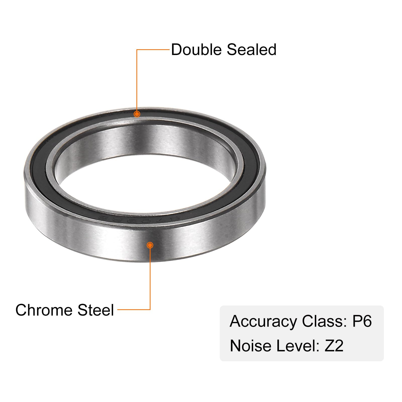 sourcing map 4 szt. łożyska zwykłe 6703-2RS, 17 x 23 x 4mm Z2 podwójnie gumowane łożyska ze stali chromowo-niklowej, czarne