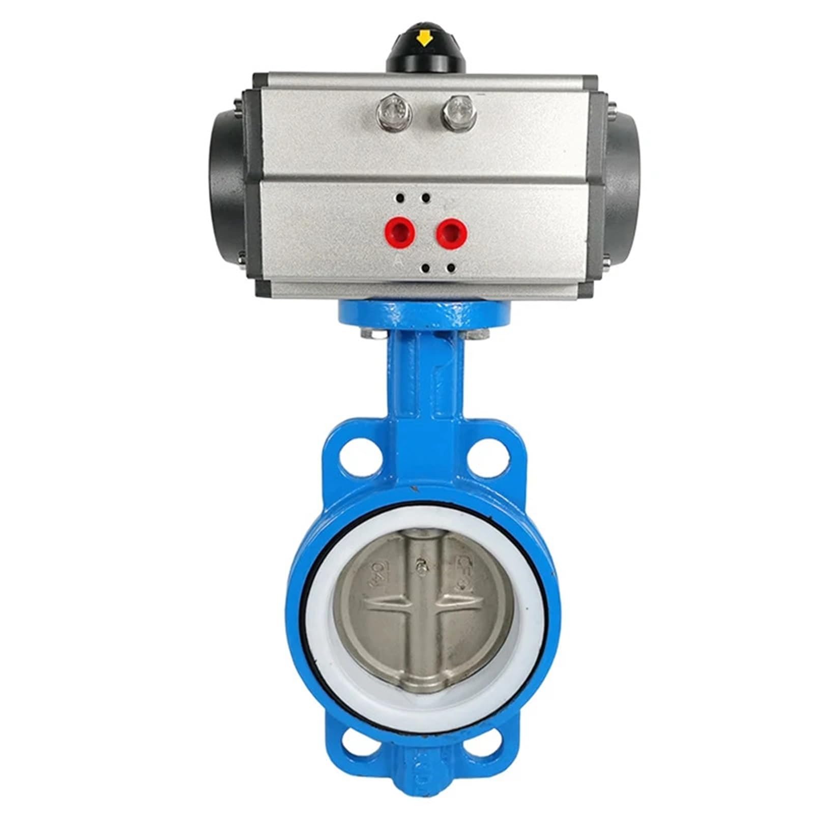 DN150 Wafer Automatic Liquid/Gas/Water/Oil Gas Pneumatic Butterfly Valve 304 Valve Plate Acid and Alkali Corrosion Resistance