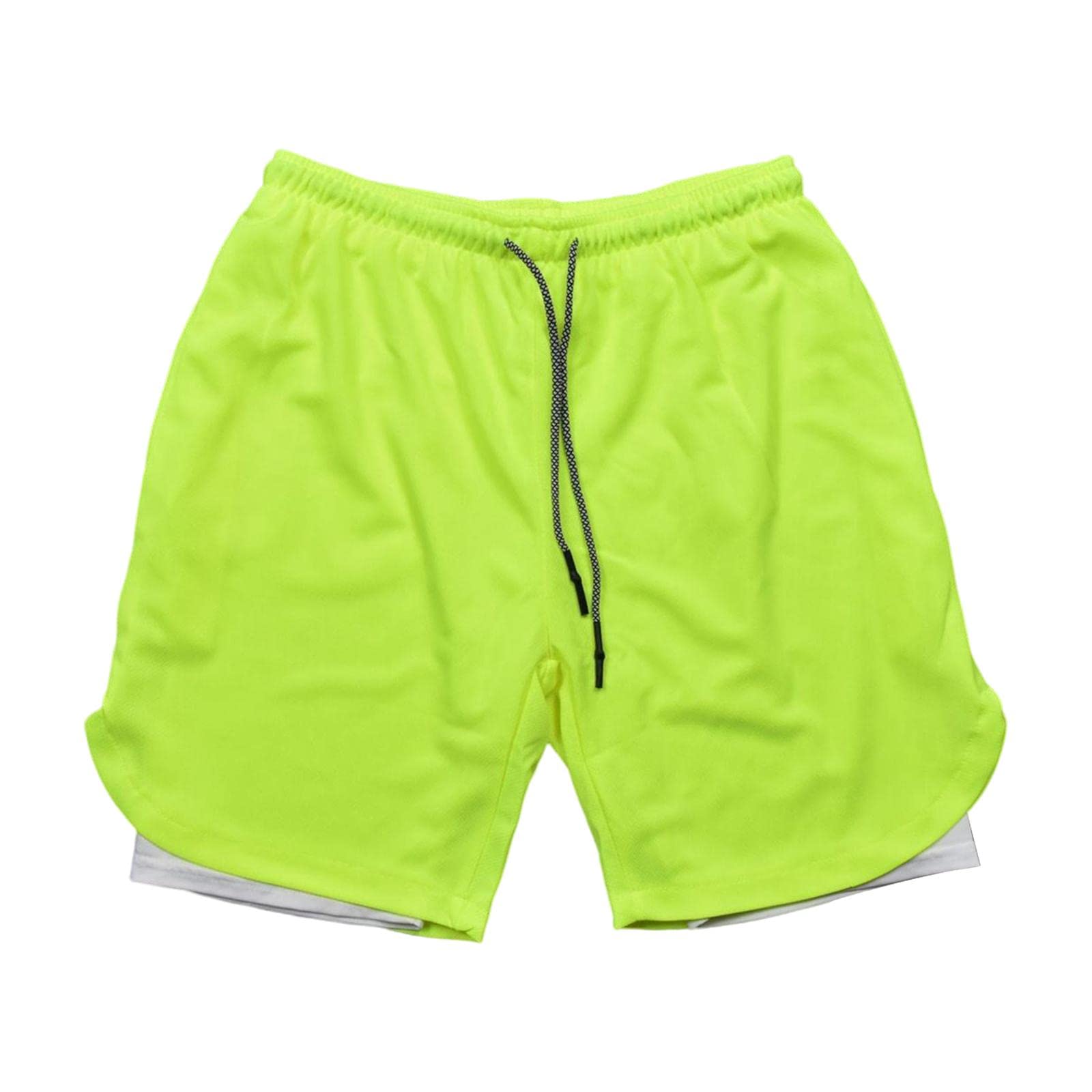 CLUB BOLLYWOOD®Men's 2 in 1 Running Shorts Summer Sports Shorts for Yoga Sports Training Green L-image-19