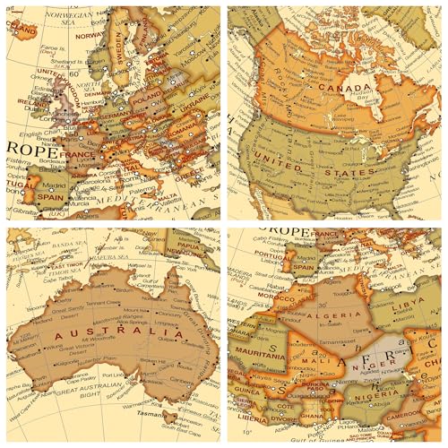 Exerz 20cm Antiker Globus/Schülerglobus- Metallbasis Bronzierte Farbe- Englische Karte - Alle Richtungen 360 ° drehbar - Pädagogische/geografische/Schreibtischdekoration - Schule, Zuhause, Büro