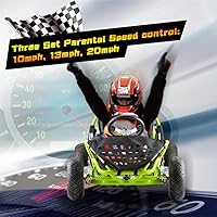 Vista 3 de Go Kart eléctrico, auto eléctrico de 48 V, marco tubular de acero, cinturón de seguridad, neumáticos todo terreno de 13 pulgadas, control